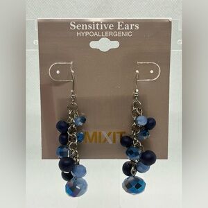 3For$20 Mixit Blue Dangle Earrings for Sensitive Ears